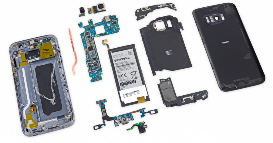 Плата Samsung Galaxy S7 и остальные компоненты смартфона