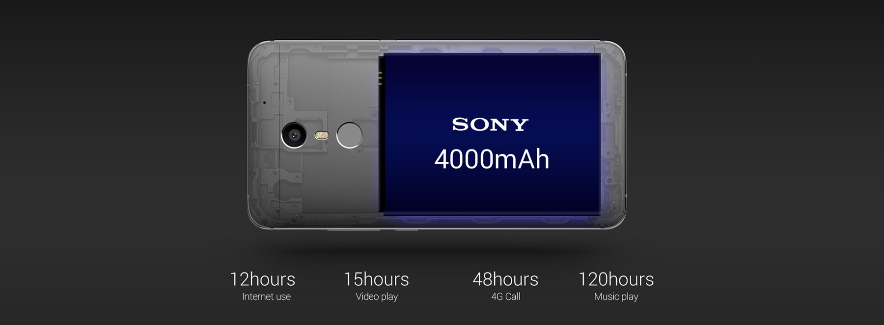 Аккумулятор: несъемный 4000 mAh, 4.35V, производства Sony