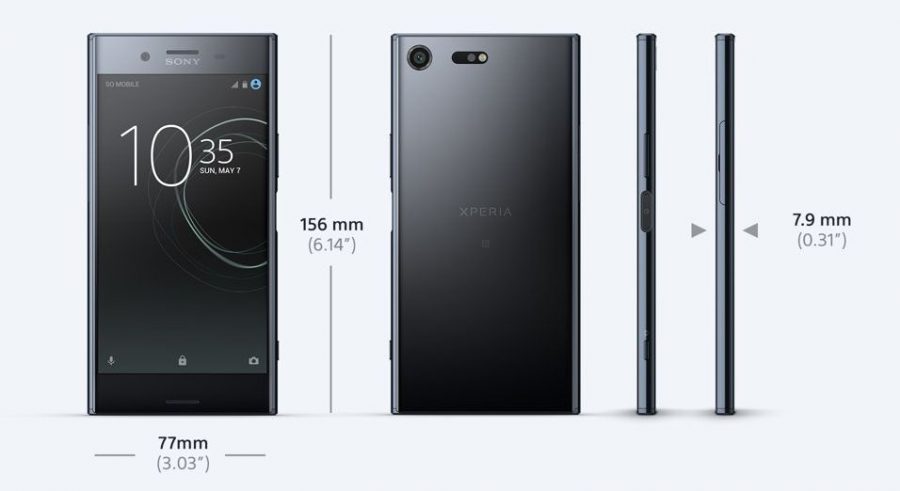 Размеры Sony Xperia XZ Premium