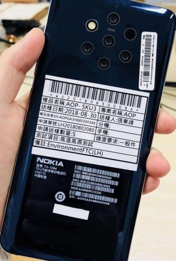 Смартфон с пятимодульной камерой от Nokia